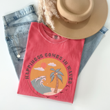Happiness Comes In Waves - Custom Colors Tee