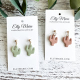 Cactus Clay Drop Earrings
