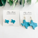 Turquoise Texas  Clay Cutout Earrings