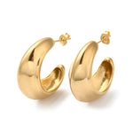 Half Hoop Earrings- Gold Plated