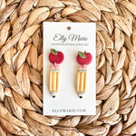 School Days Pencil Clay Dangles