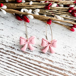 Bow Hoop Clay Dangles