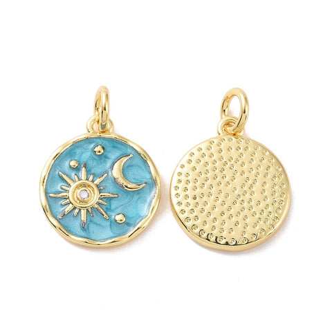 Sun & Moon Blue Enamel Charm