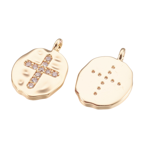 Pave Oval Cross Charm