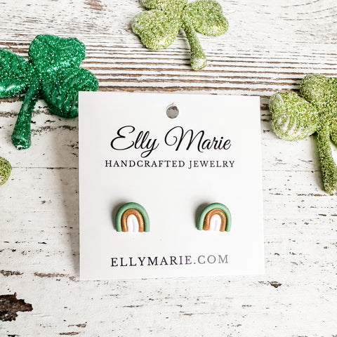 Mini Green Rainbow Clay Studs