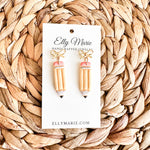 Bow Pencil Clay Dangles