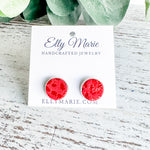 12 mm Red Leopard Leather Stud