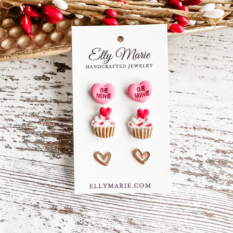 Cupid’s Confections Trio Stud Set