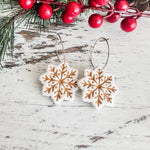 Gold Snowflake Shimmer Hoops