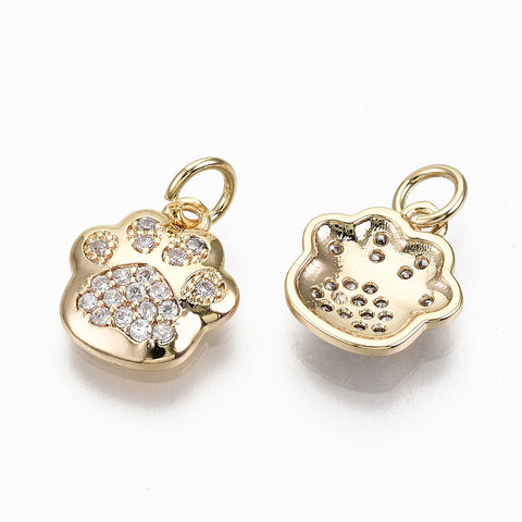 Pave Paw Print Charm