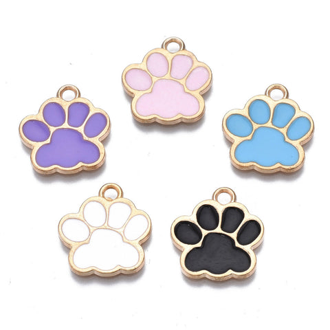 Enamel Paw Charm