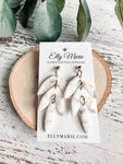 Laura Clay Earrings- White Marble