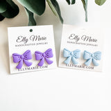 School Spirit Bow Clay Studs