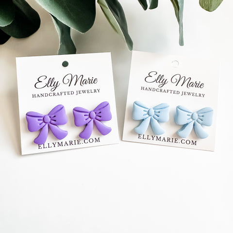 School Spirit Bow Clay Studs