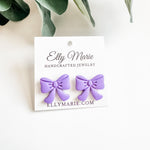 School Spirit Bow Clay Studs