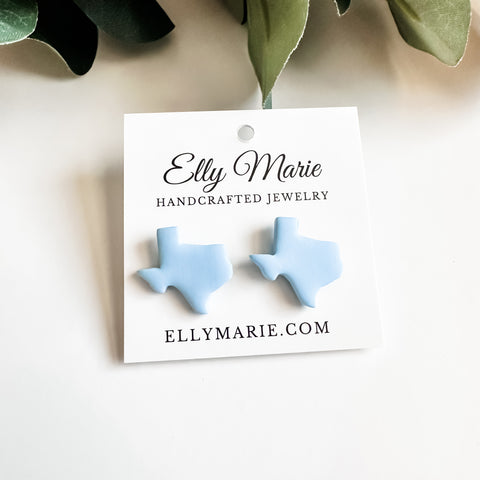 Blue Texas Cutout Clay Studs