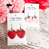 Embossed Bow Heart Dangle