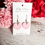 Embossed Bow Heart Dangle