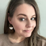 Ivory Half Daisy Hoops