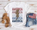 America Leopard Graphic tee