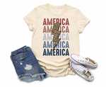 America Leopard Graphic tee