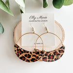 Gold Leopard Nikki Leather Earrings