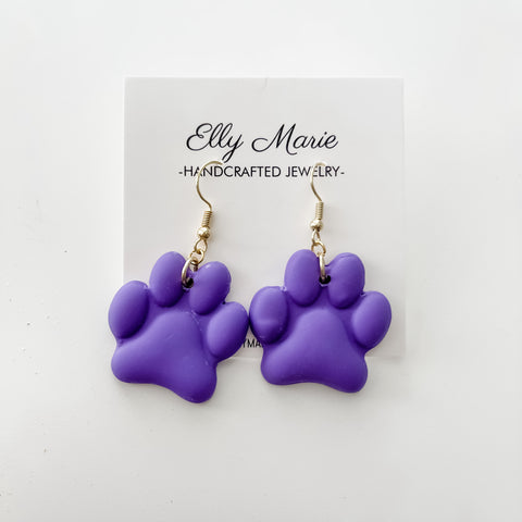 Purple Panther Cutout Clay Earrings