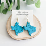 Turquoise Texas  Clay Cutout Earrings
