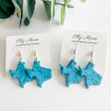 Turquoise Texas  Clay Cutout Earrings