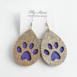 Panther Paw Leather Cutout Earring