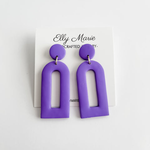 Purple Stella Clay Earrings
