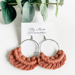 Large Double Knotted Macrame Hoops