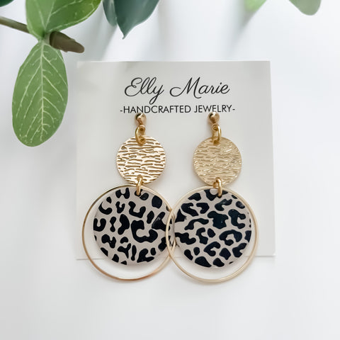 Spotted Leopard Julia Clay Earrings