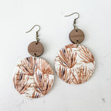 Autumn Brush-  Large Double Drop Leather Earrings