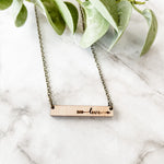 Love Wooden Bar Necklace