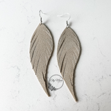Beige Shimmer- Farrah Feather Earrings