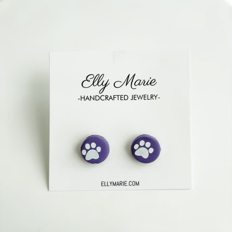 Painted Panther Clay Studs