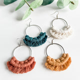 Large Double Knotted Macrame Hoops